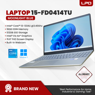 LPO Laptop HP 15-fd0414TU Intel® Core™ i5-1334U @3.40GHz 16GB DDR4 512GB SSD Windows 11 home 15.6