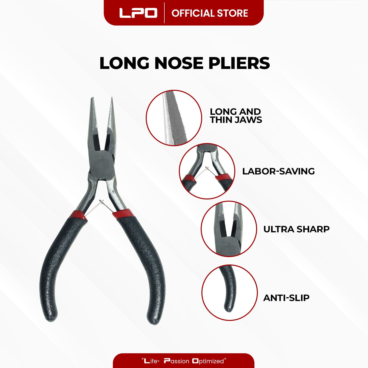 LPO Long Nose Pliers Mini Needle-Nose Pliers Multi-Function Electrician Wire Cutters DIY Jewelry Tool App
