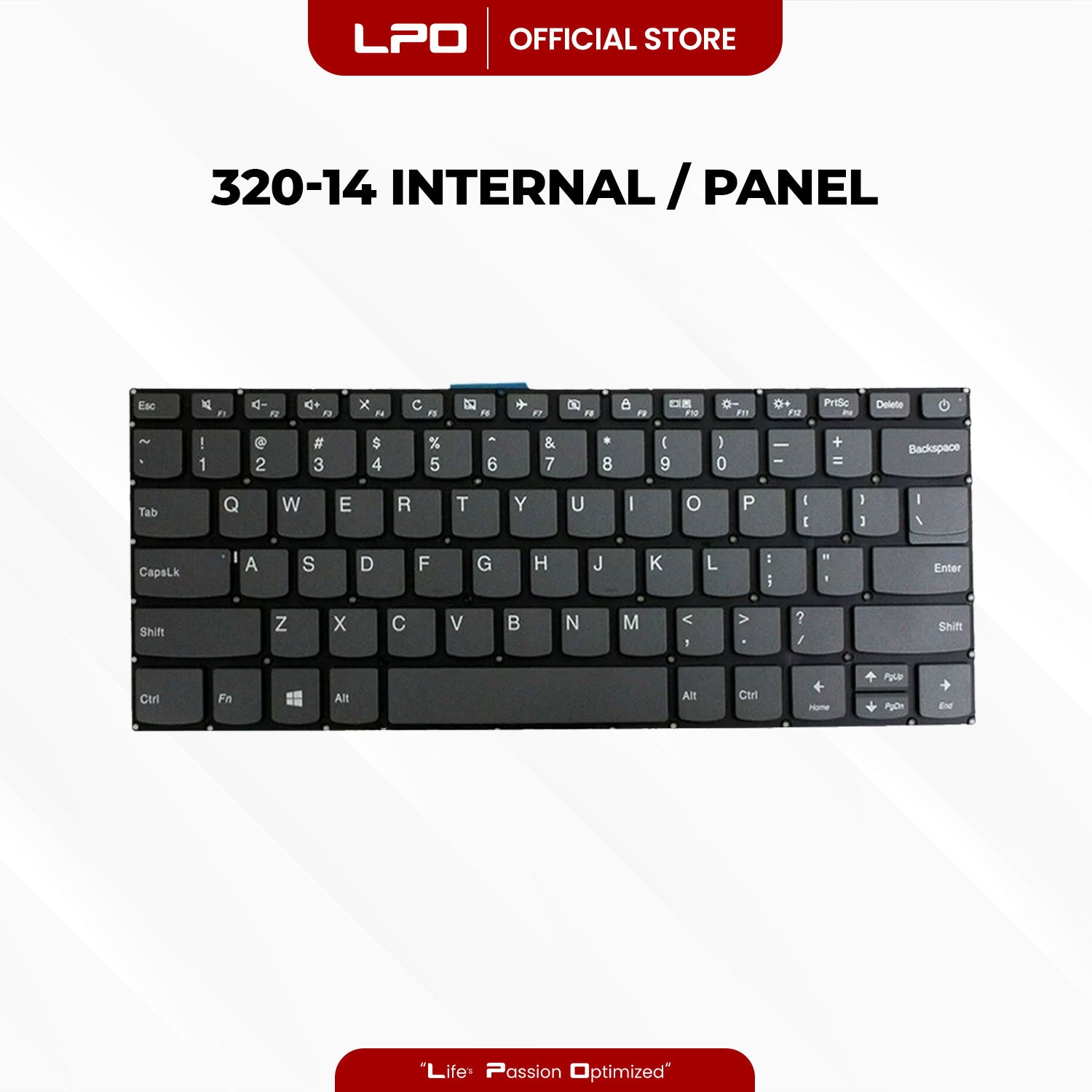 Laptop Keyboard LENOVO 320-14 Internal / Panel Gray US Compatible with Lenovo IdeaPad 320-14