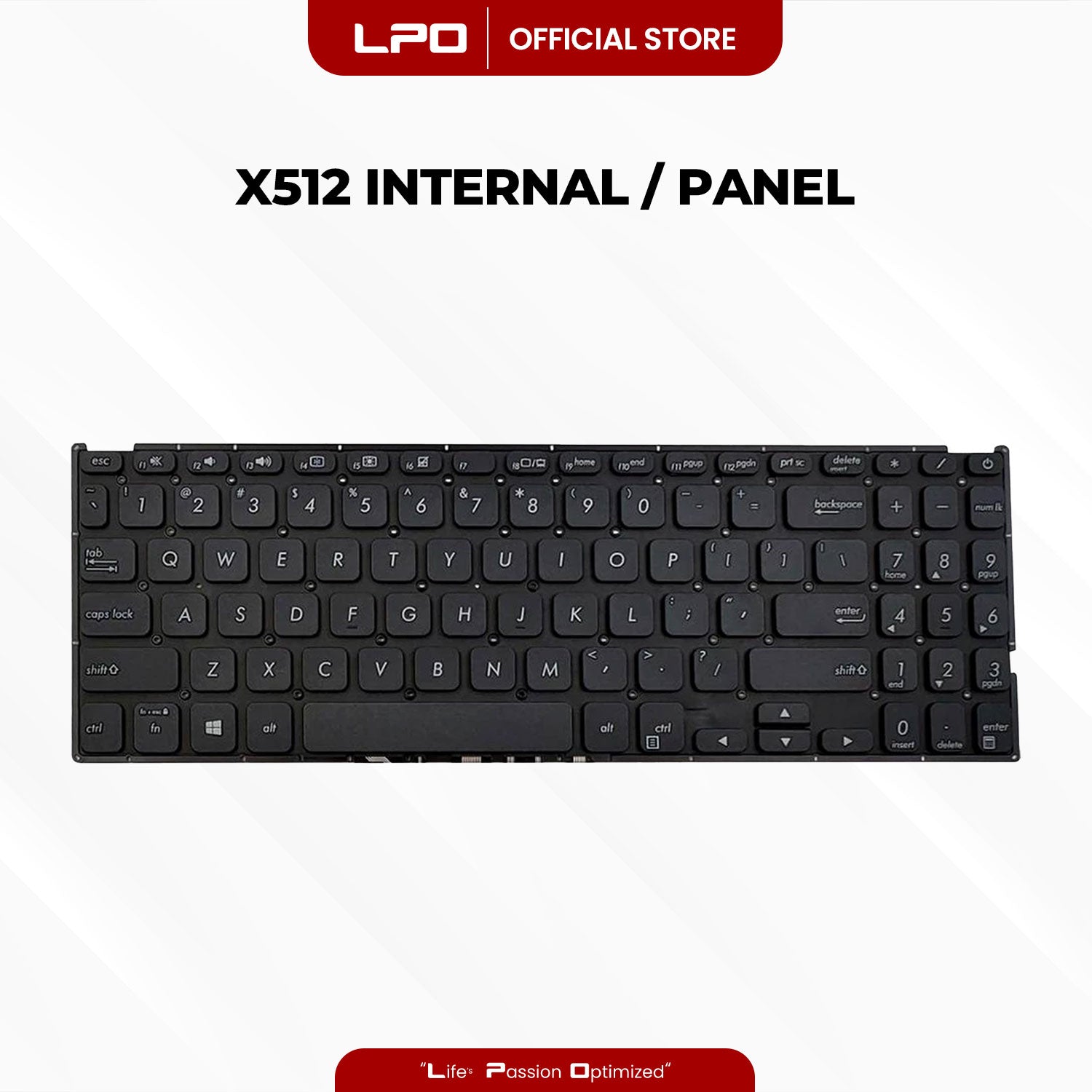 Laptop Keyboard ASUS X512 Internal / Panel Black US Compatible with Asus VivoBook 15 X509FA