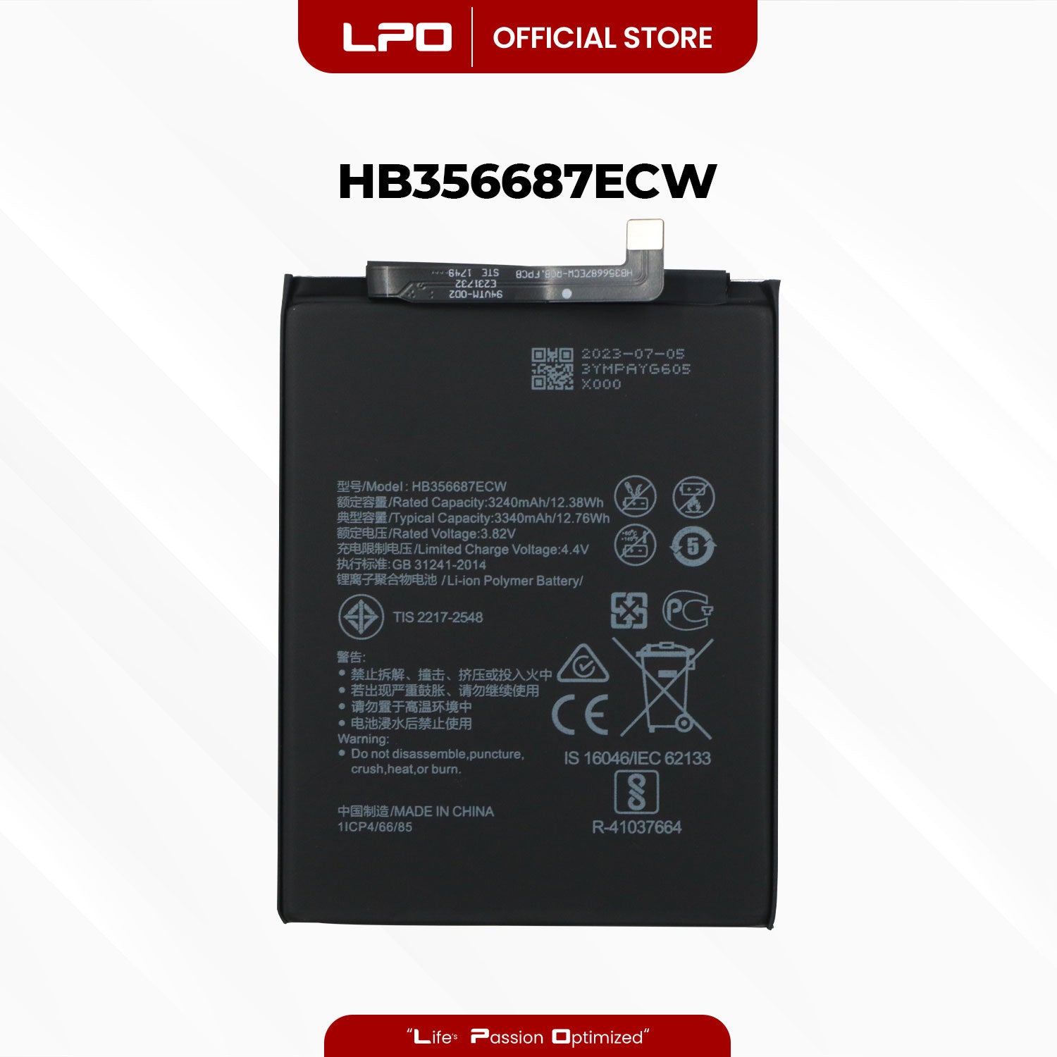 Cellphone Battery Huawei Nova 3i / Nova 2i HB356687ECW Compatible with Huawei Honor 7X, Mate 10 Lite, P30 Lite