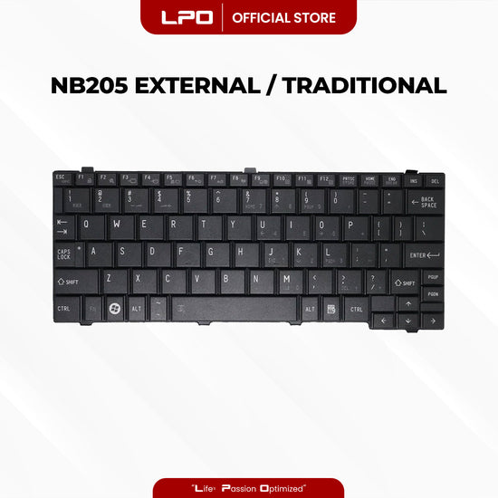 Laptop Keyboard TOSHIBA NB205 External / Traditional Black US Compatible with NB200 NB201 NB202