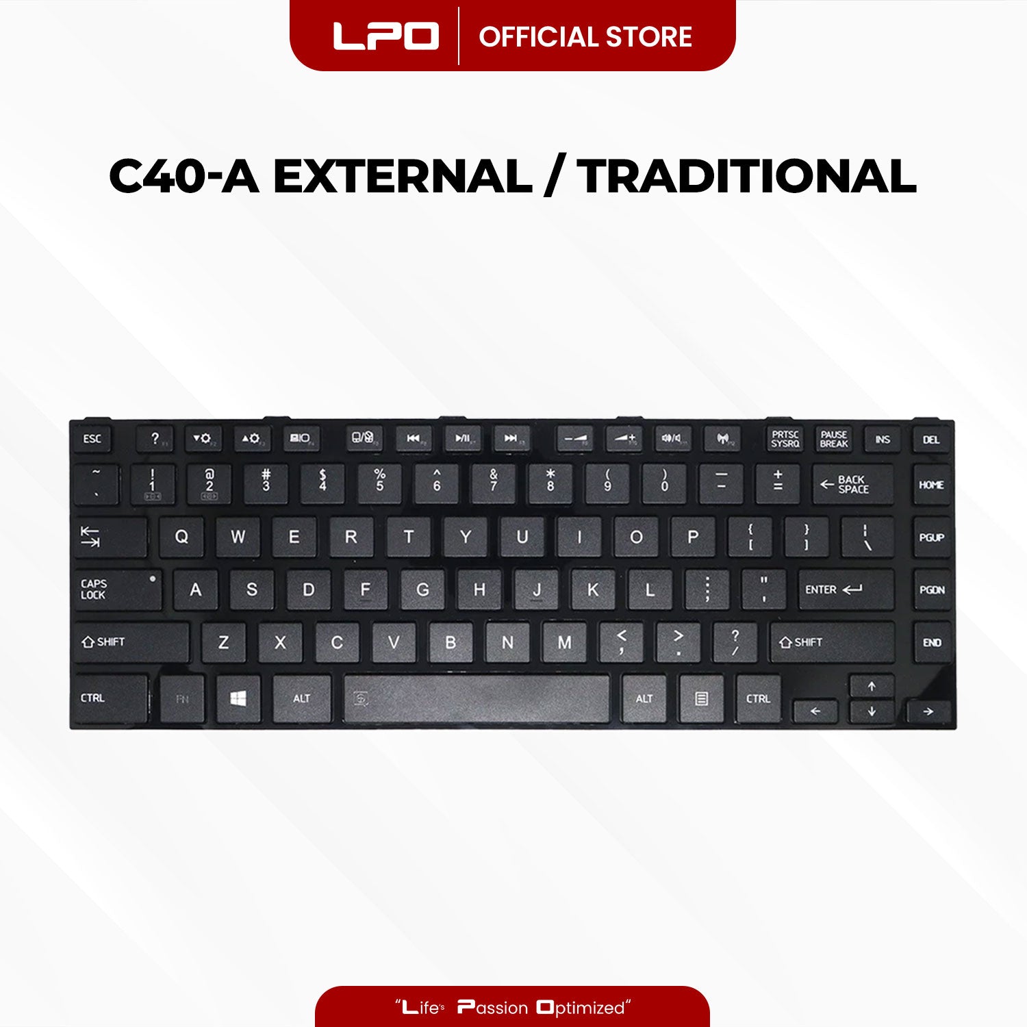 Laptop Keyboard TOSHIBA C40-A External / Traditional Black US Compatible with Toshiba S40-A C45