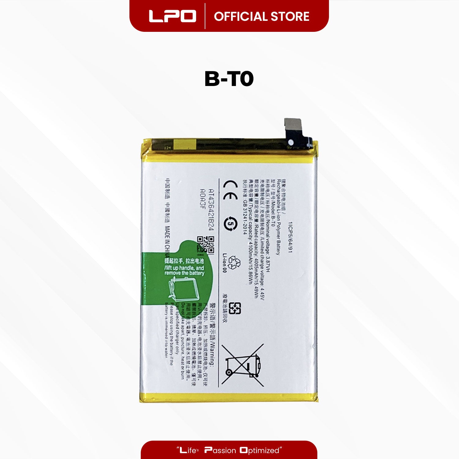 Cellphone Battery Vivo Y76s 2021 B-T0 Compatible with Vivo V2156A, Vivo Y76 5G 2021, V2124 - LPO Laptop PC-Outlet