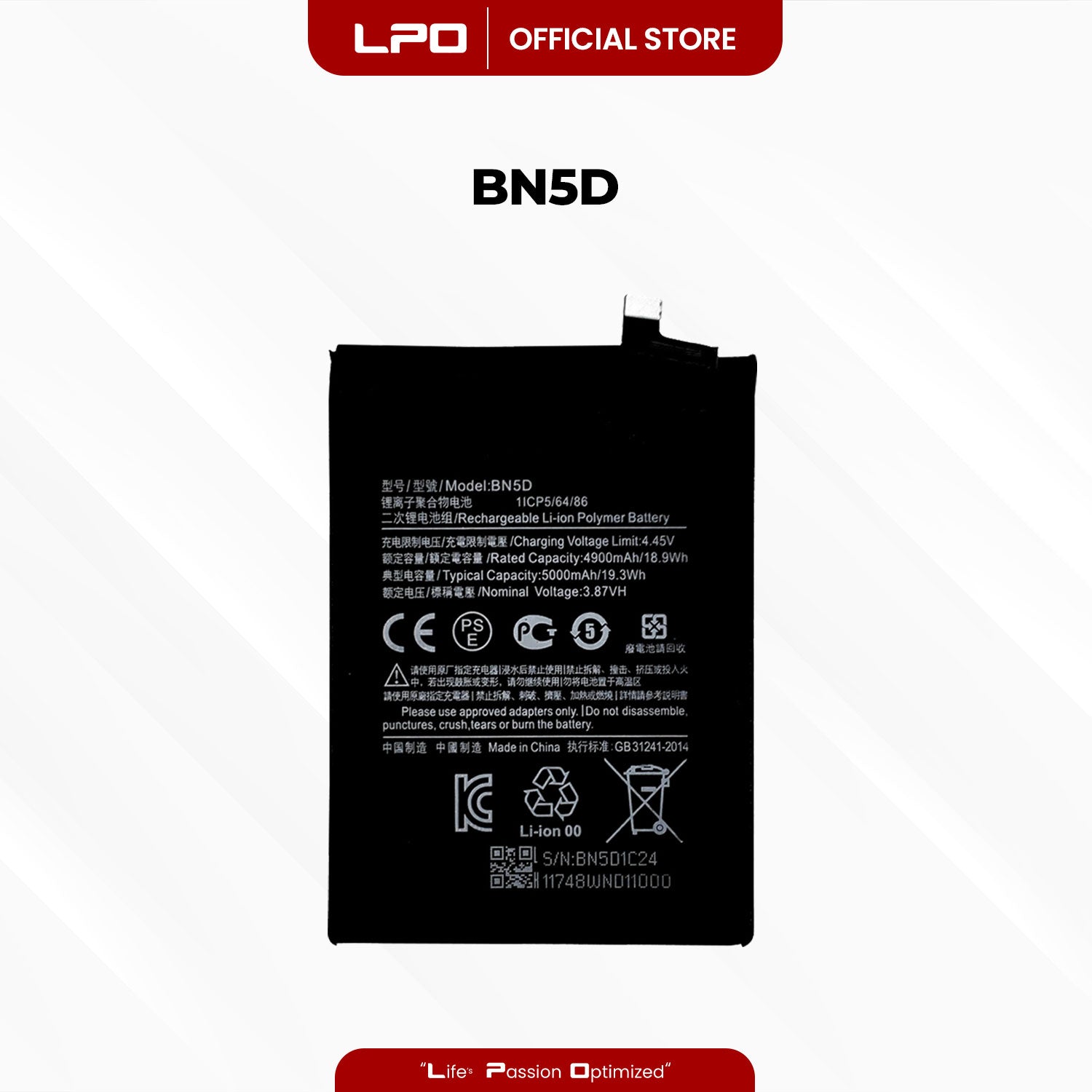 Cellphone Battery Xiaomi Redmi Note 11 2022 BN5D Compatible with Xiaomi Redmi Note 11S 2022 - LPO Laptop PC-Outlet