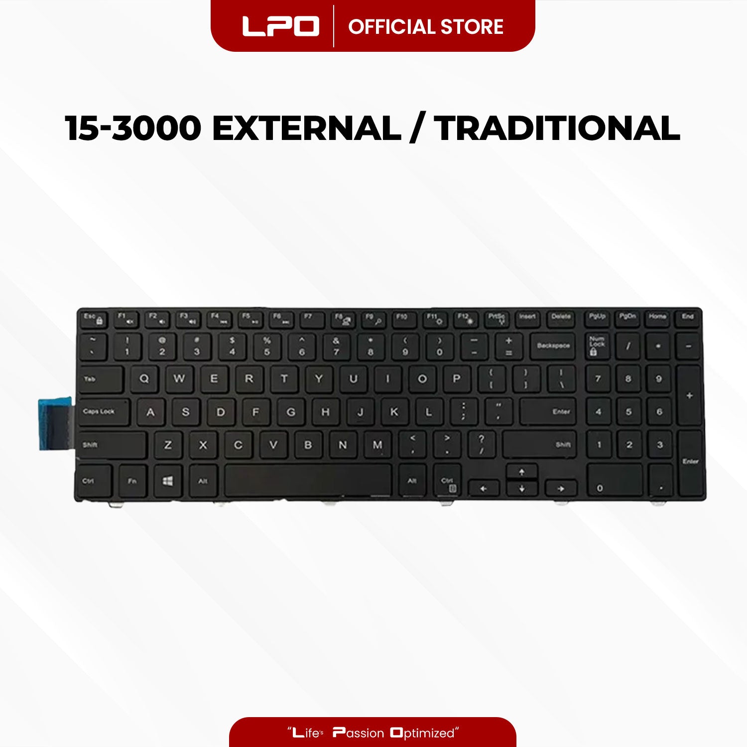 Laptop Keyboard DELL 15-3000 External / Traditional Black US Compatible with Dell Inspiron 3541 3542 3551 3