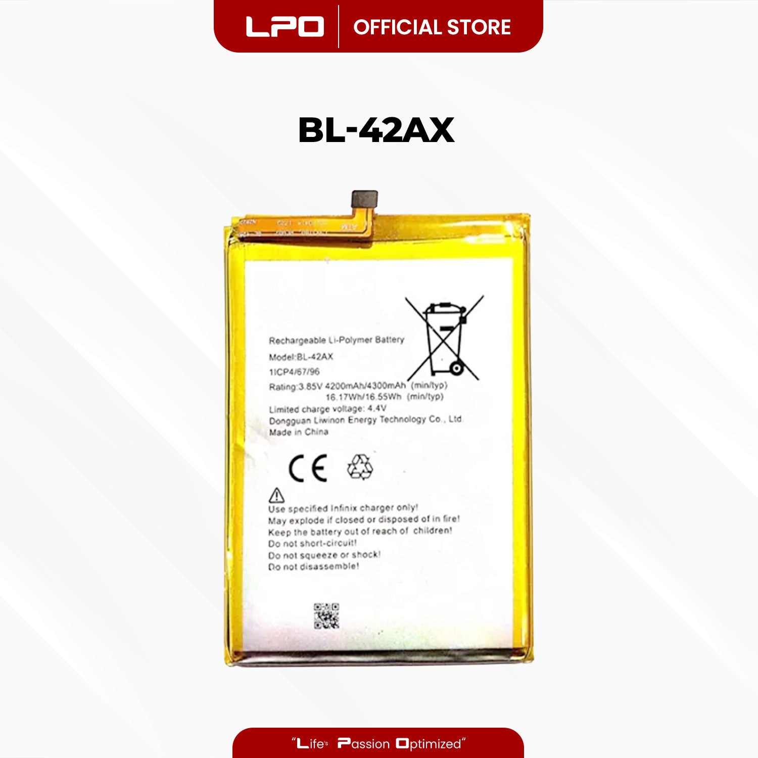Cellphone Battery	Infinix Note 4 2018 BL-42AX Compatible with X572, X572-LTE - LPO Laptop PC-Outlet