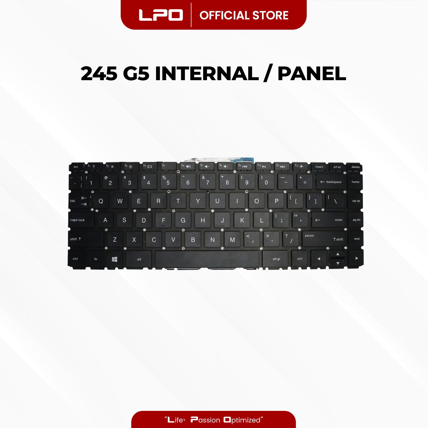 Laptop Keyboard HP 245 G5 Internal / Panel Black US Compatible with HP 240 G4, 240 G5, 245 G4