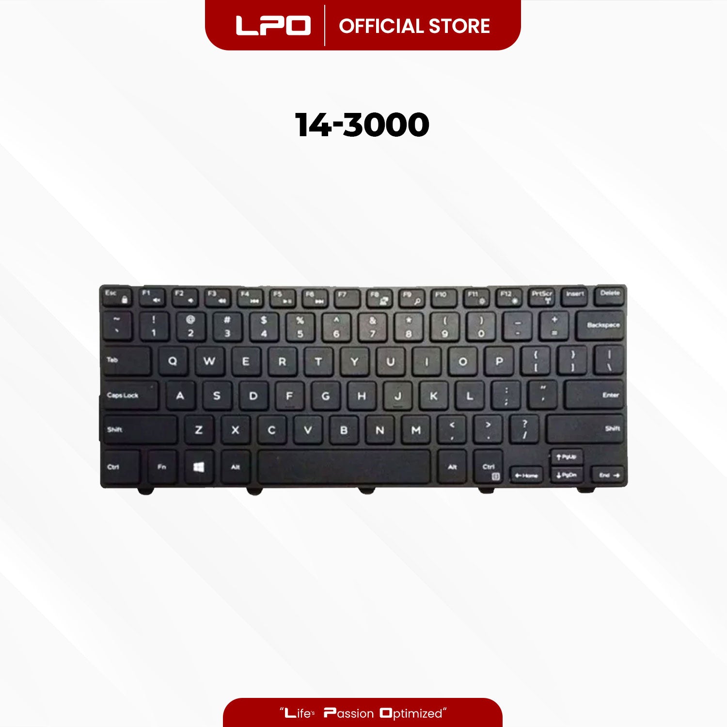Laptop Keyboard DELL 14-3000 External / Traditional Black US Compatible with Dell Inspiron 14-3000 series