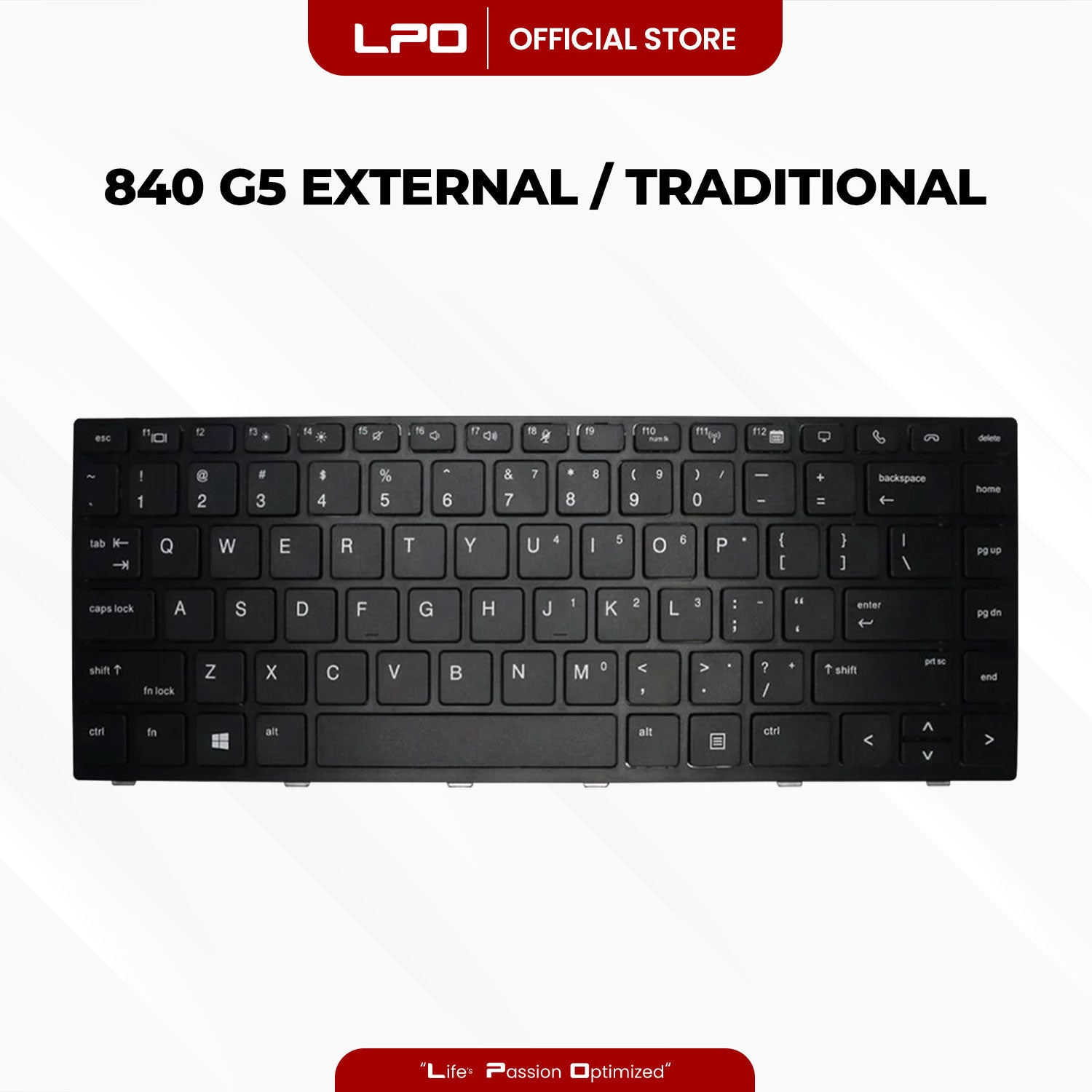 Laptop Keyboard HP 840 G5 External / Traditional Black US Compatible with HP Elitebook 745 G5 840 G5