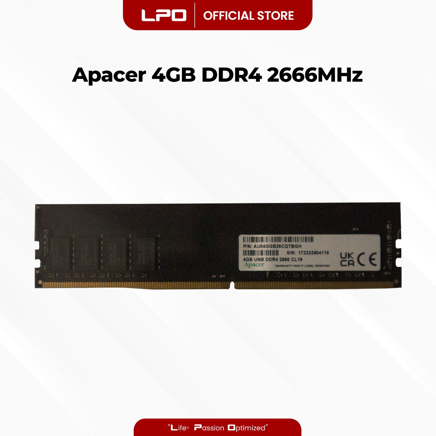Apacer 4GB DDR4 2666MHz DIMM for Desktop RAM