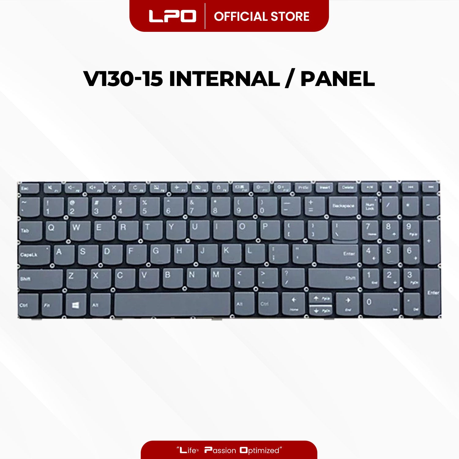 Laptop Keyboard LENOVO V130-15 Internal / Panel Gray US Compatible with Lenovo V130-15IKB