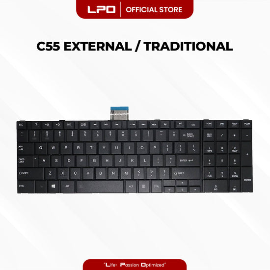 Laptop Keyboard TOSHIBA C55	External / Traditional Black US Compatible with Toshiba Satellite C55 C50-A C55-A C55D-A Series