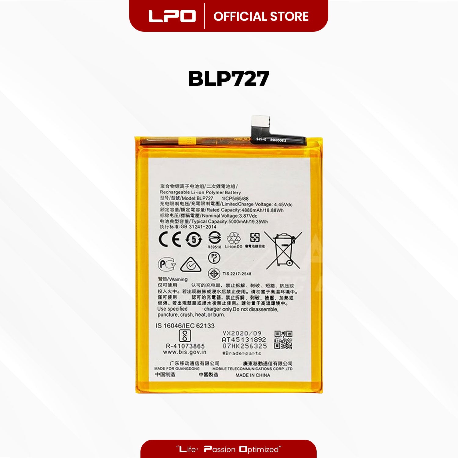 Cellphone Battery	Oppo A5 2020 BLP727 Compatible with Oppo A11, A9 CPH1931, CPH1959