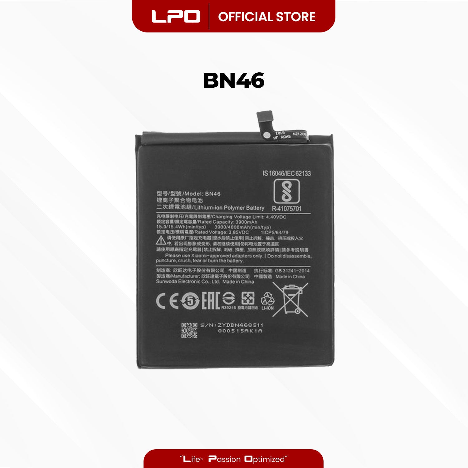 Cellphone Battery Xiaomi Redmi Note 8 2019 BN46 Compatible with Xiaomi Redmi 7 M1810F6LG - LPO Laptop PC-Outlet