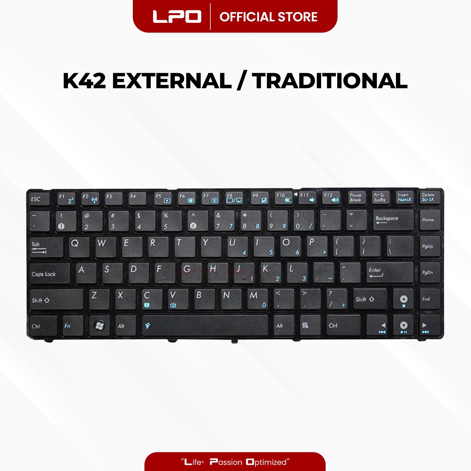 Laptop Keyboard ASUS K42 External / Traditional Black US Compatible with Asus K42 A42 K42D A42J K42F K42J K42IJ