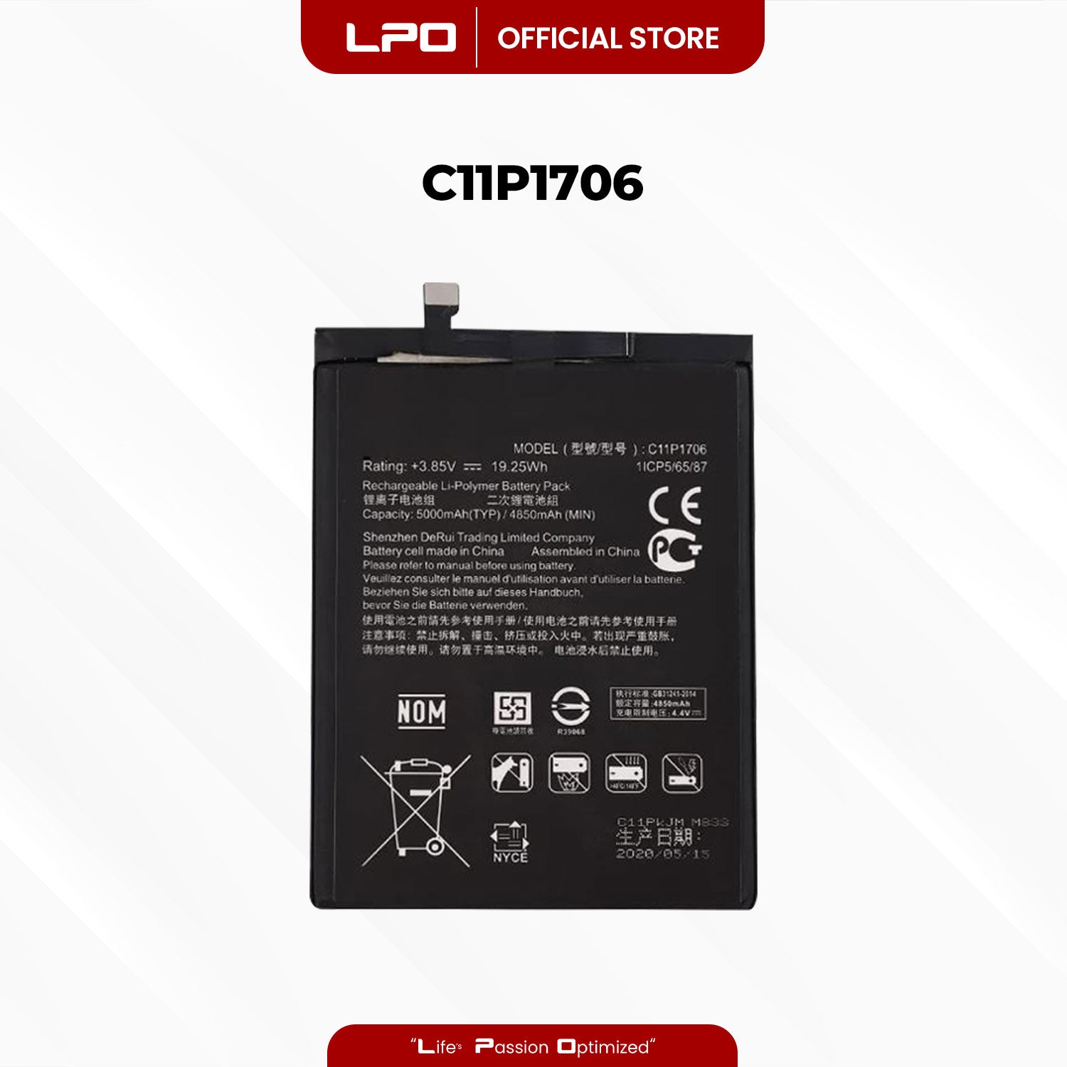 Cellphone Battery Asus Zenfone Max Pro M1 M2 2018 C11P1706 Compatible with ZB601KL 2018 - LPO Laptop PC-Outlet