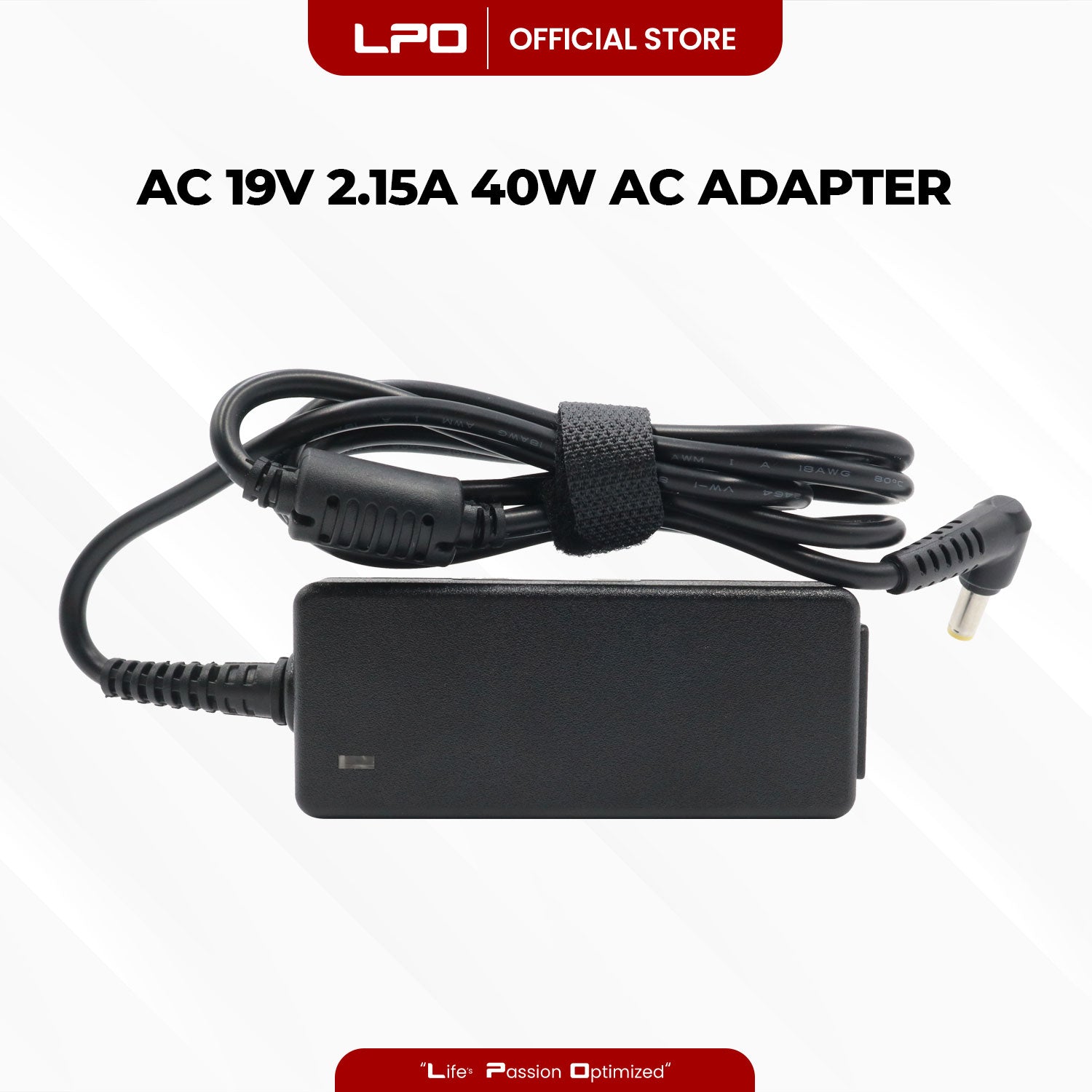 Laptop Charger Acer 19V 2.15A / 2.1A 40W Yellow Pin 5.5mm x 1.7mm Compatible with Acer Aspire One A150