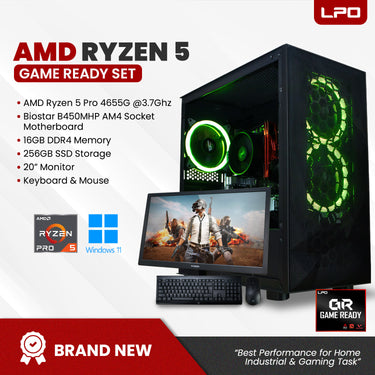 Gaming Desktop Computer AMD Ryzen 5 Pro 4655G 3.7Ghz B450MHP AM4 Socket Motherboard 16GB DDR4 256GB SSD 20