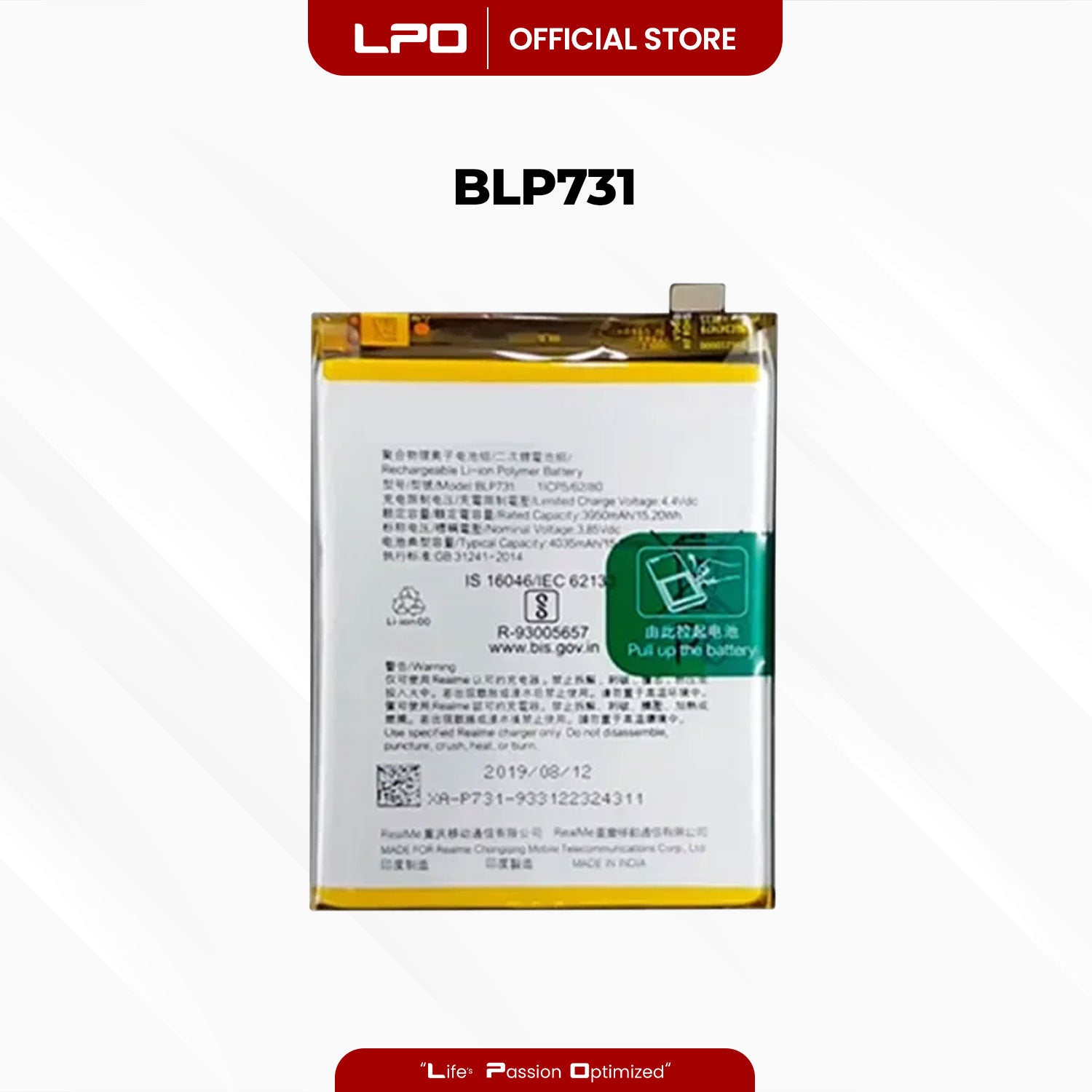 Cellphone Battery	Realme 5 Pro 2019 BLP731 Compatible with RMX1971, RMX1973
