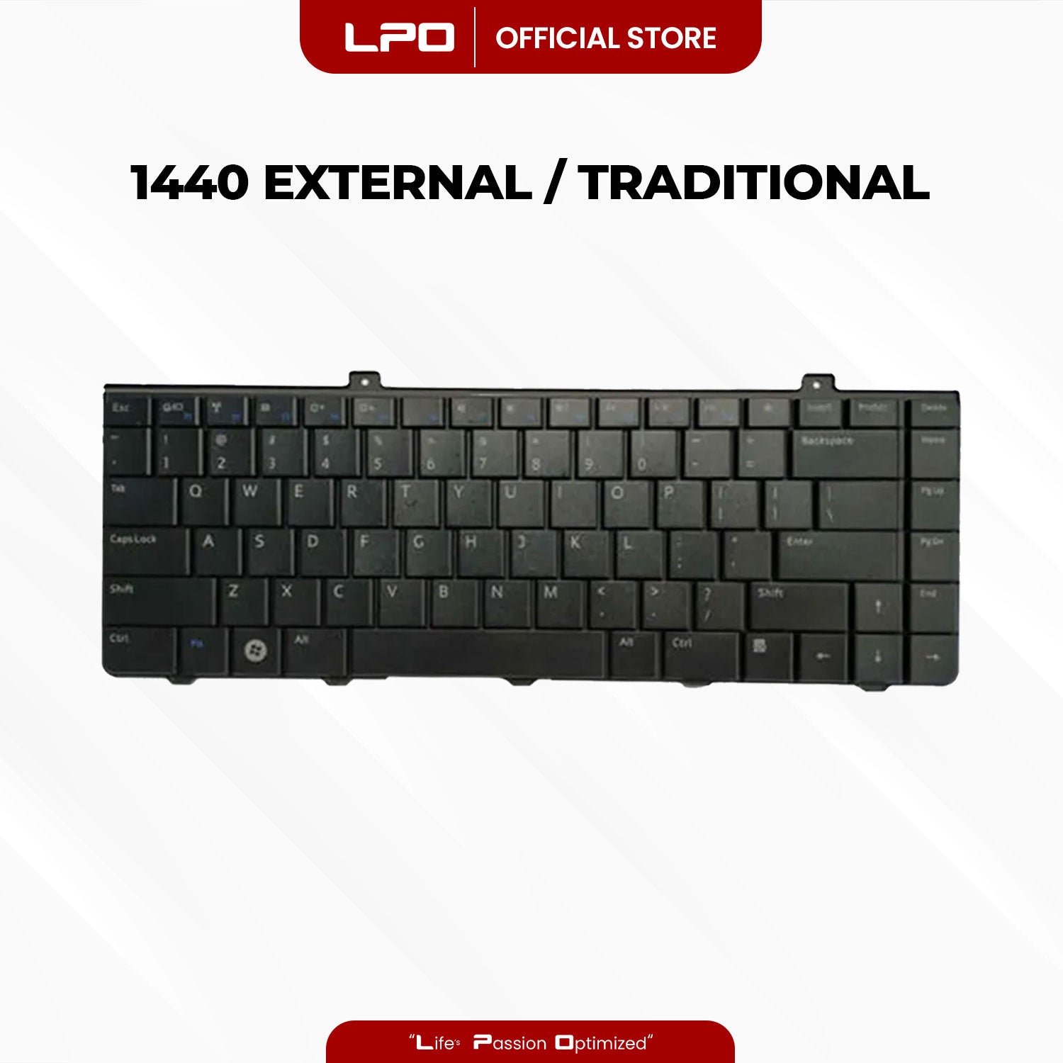Laptop Keyboard DELL 1440 External / Traditional Black US Compatible with Dell Inspiron 1440 1445 1320 PP42L