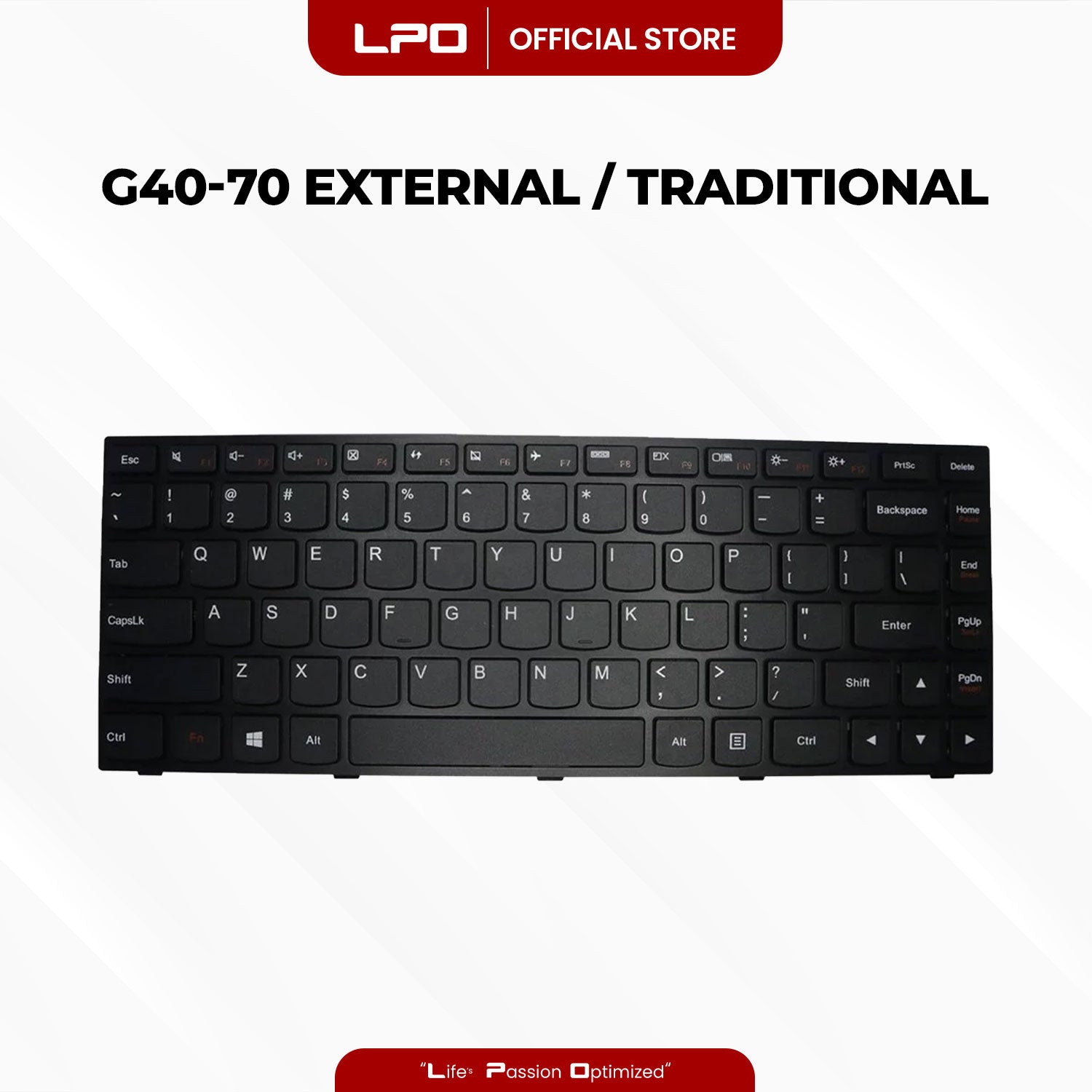 Laptop Keyboard LENOVO G40-70 External / Traditional Black US Compatible with Lenovo Ideapad G40 G40-30