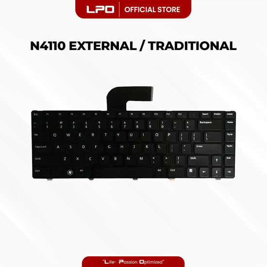 Laptop Keyboard DELL N4110 External / Traditional Black US Compatible with Dell Inspiron N4110 M4110 N4050 M4040 N5040