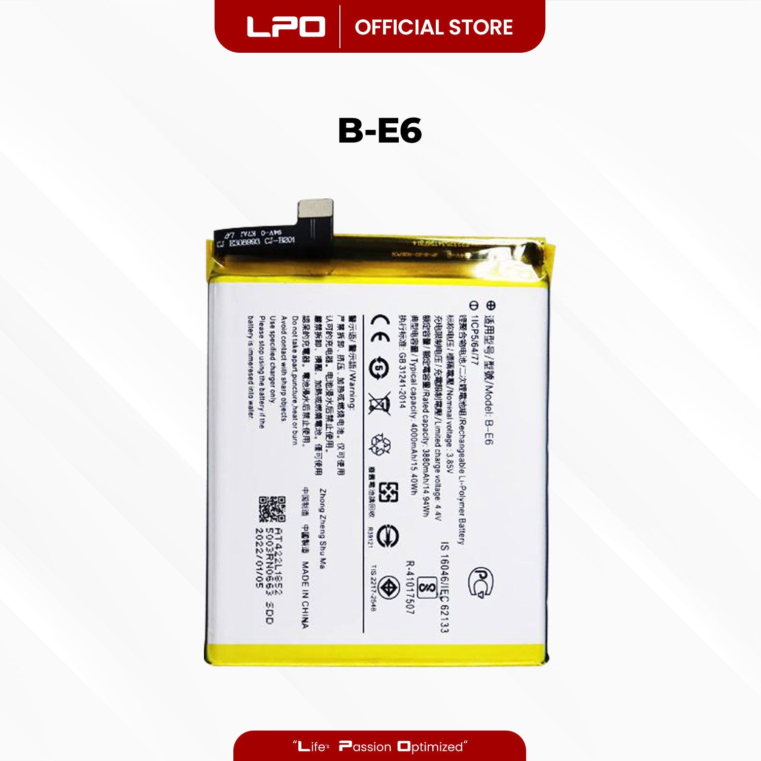 Cellphone Battery Vivo Nex S 2018 B-E6 Compatible with 1805, NEX S - LPO Laptop PC-Outlet