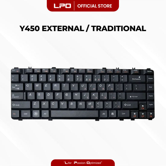 Laptop Keyboard LENOVO Y450 External / Traditional Black US Compatible with Lenovo Y460 Series
