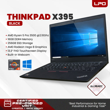 Laptop Lenovo Thinkpad X395 AMD Ryzen 5 Pro 3500 2.10Ghz 16GB DDR4 256GB SSD AMD Radeon Vega 8 13.3