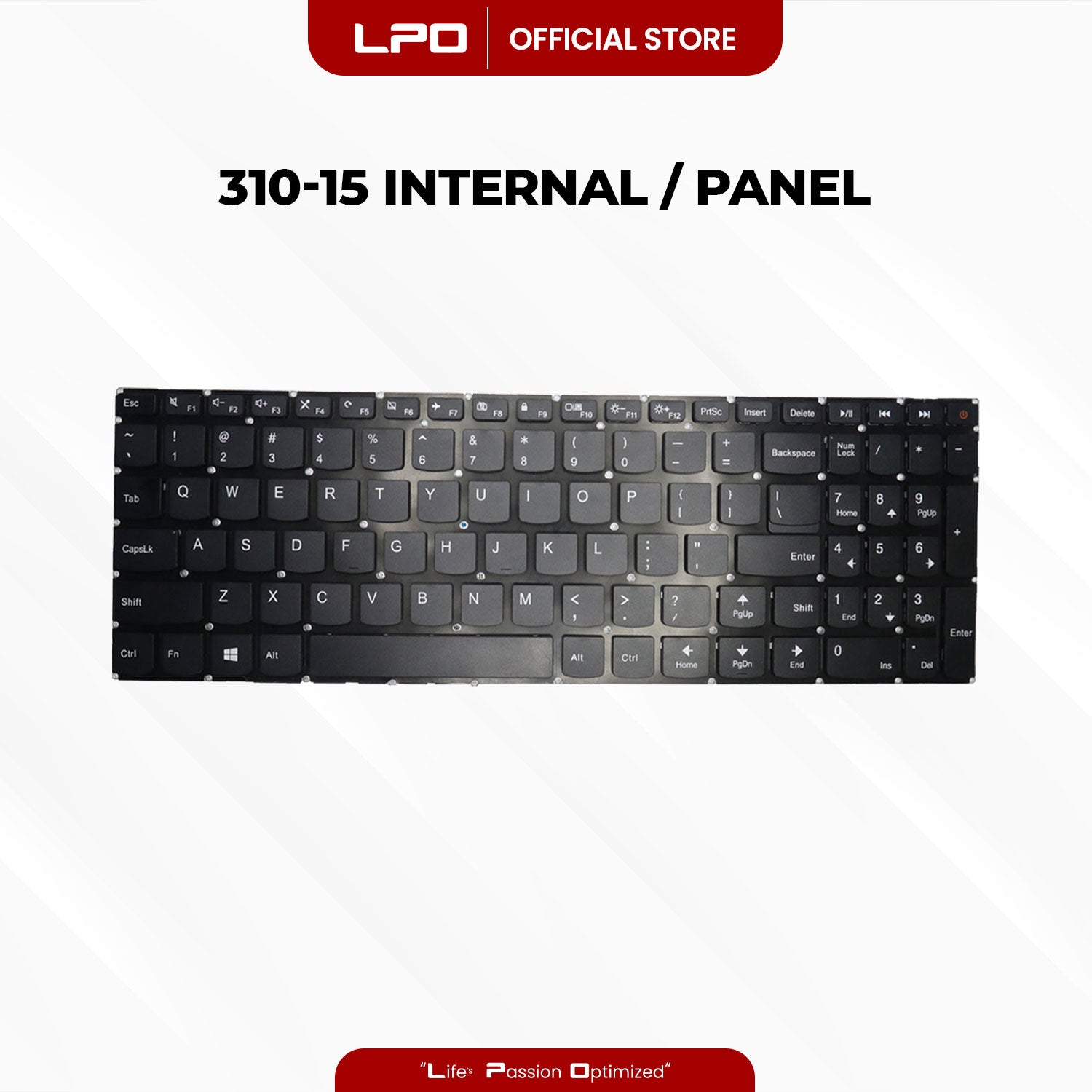 Laptop Keyboard LENOVO 310-15 Internal / Panel Black US Compatible with Lenovo IdeaPad 310-15 310-15ABR