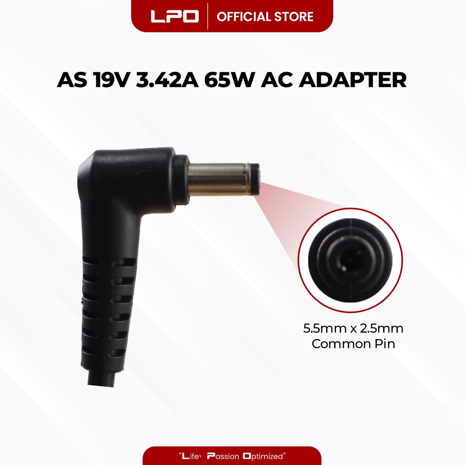 Laptop Charger Asus 19V 3.42A 65W Common Pin 5.5mm x 2.5mm Compatible with Asus X555