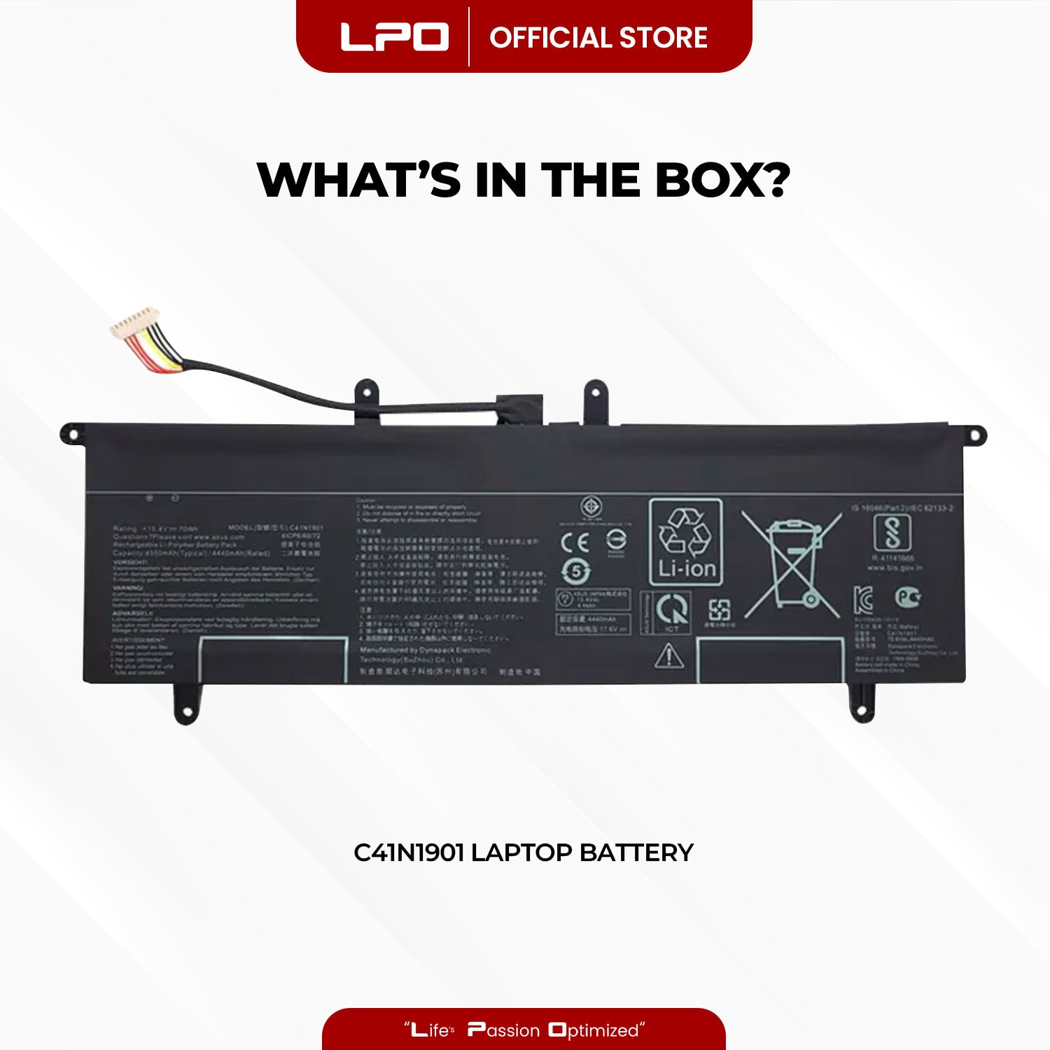 Laptop Battery C41N1901 Compatible with Asus ZenBook Duo UX4000FL, 0B200-03520000