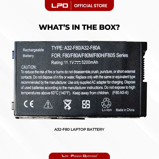 Laptop Battery A32-F80 Compatible with Asus F80CR X80