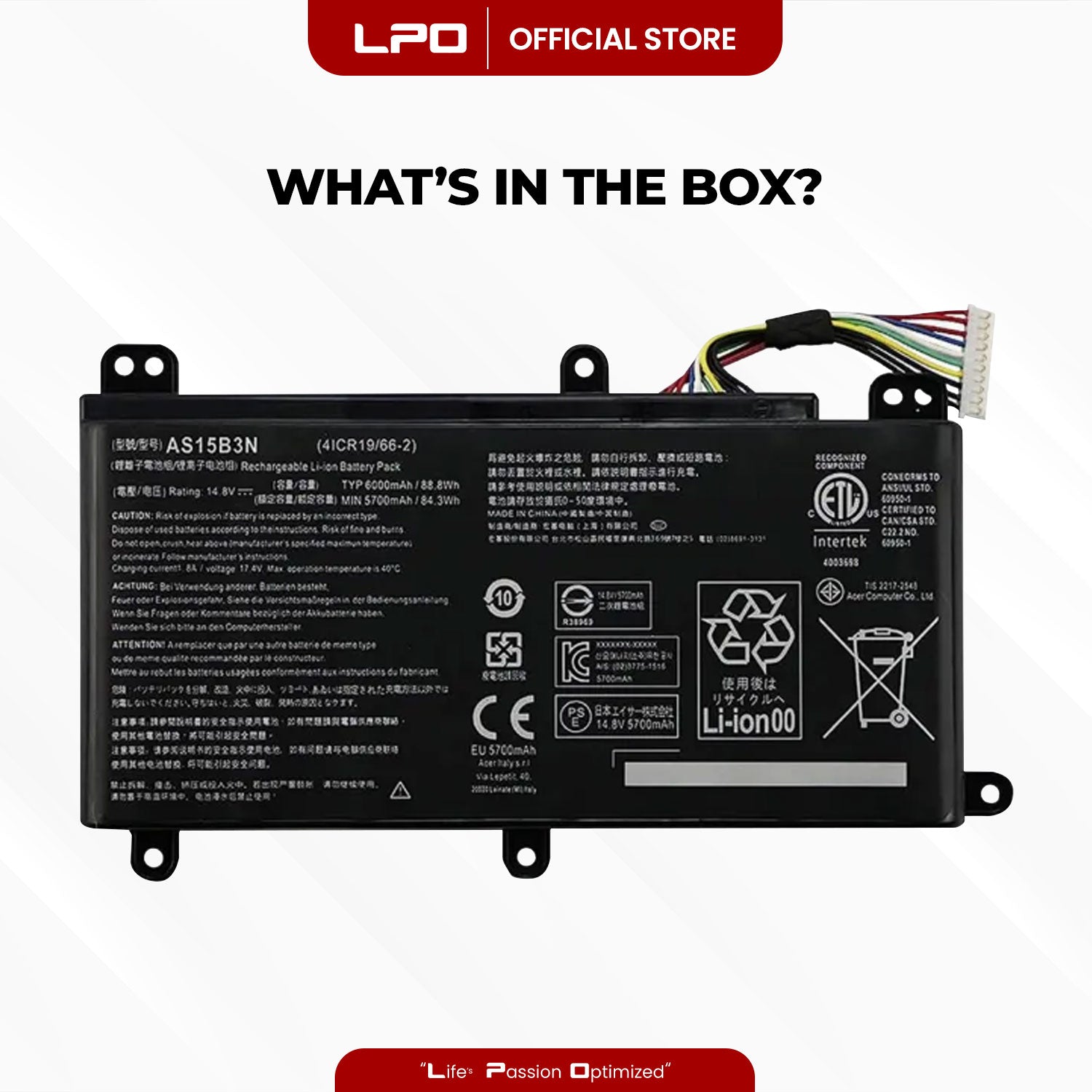 Laptop Battery AS15B3N Compatible with Acer Predator 15 G9-591 G9-591G G9-591R Series; - LPO Laptop PC-Outlet