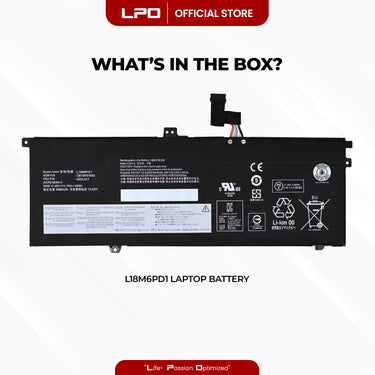 Laptop Battery L18M6PD2 L18M6PD1 Compatible with Lenovo ThinkPad X13 X390 X395 02DL020 02DL017 - LPO Laptop PC-Outlet