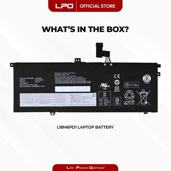 Laptop Battery L18M6PD2 L18M6PD1 Compatible with Lenovo ThinkPad X13 X390 X395 02DL020 02DL017 - LPO Laptop PC-Outlet