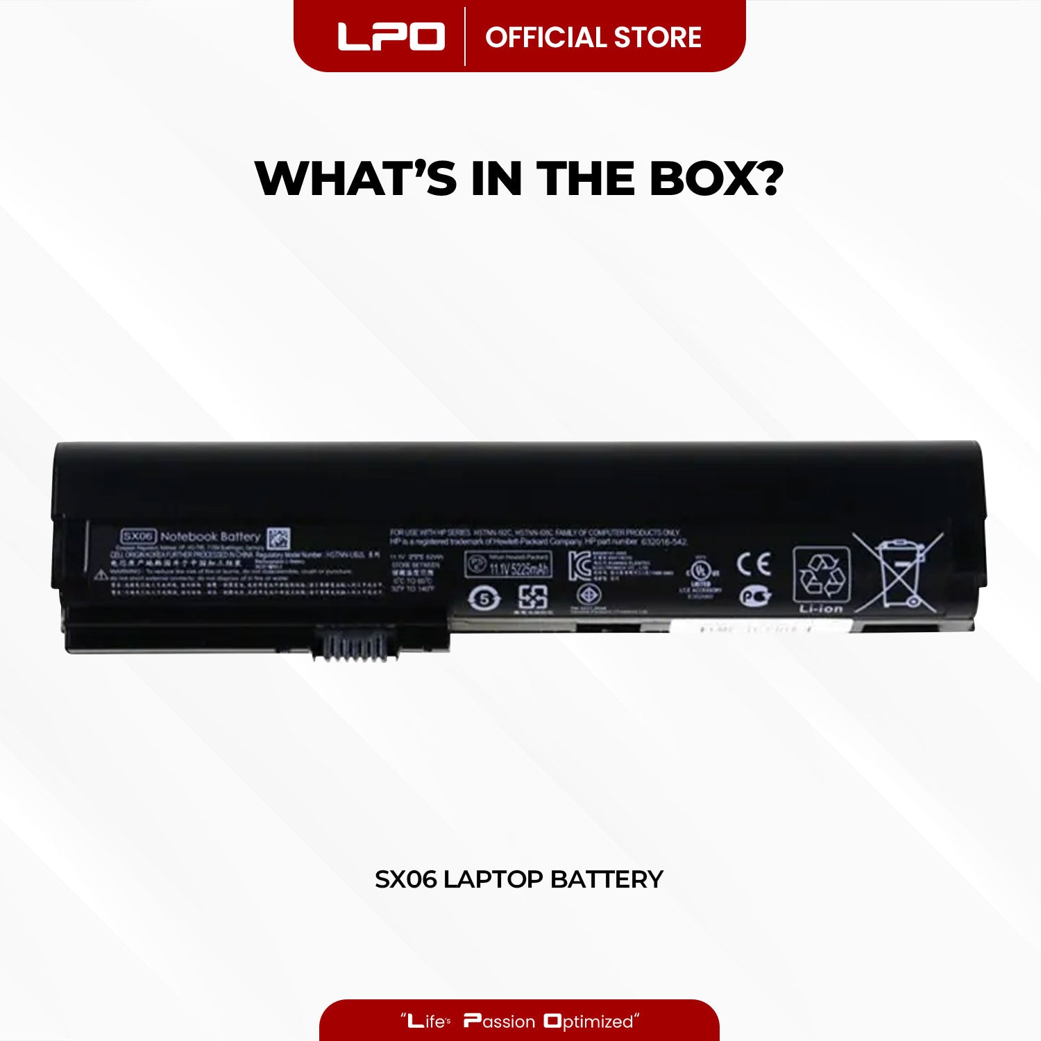 Laptop Battery SX06 Compatible with HP EliteBook 2560p Series EliteBook 2570p Series