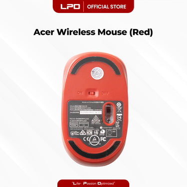 Acer WM126 Wireless Mouse Red with USB Receiver For PC Laptop Computer