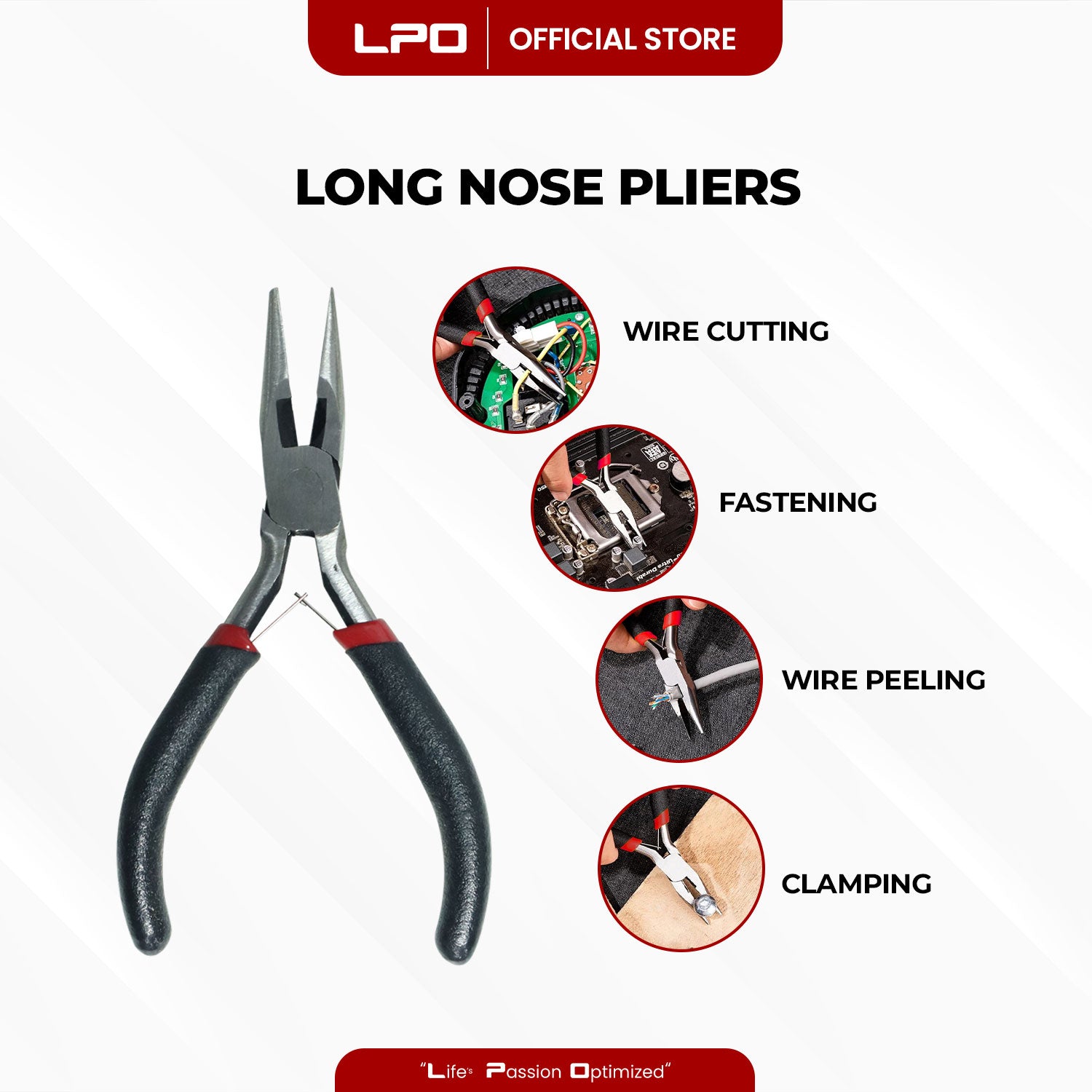 LPO Long Nose Pliers Mini Needle-Nose Pliers Multi-Function Electrician Wire Cutters DIY Jewelry Tool App