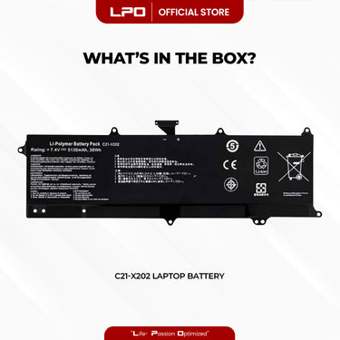Laptop Battery C21-X202 Compatible with Asus VivoBook S200 S200E X201 X201E X202