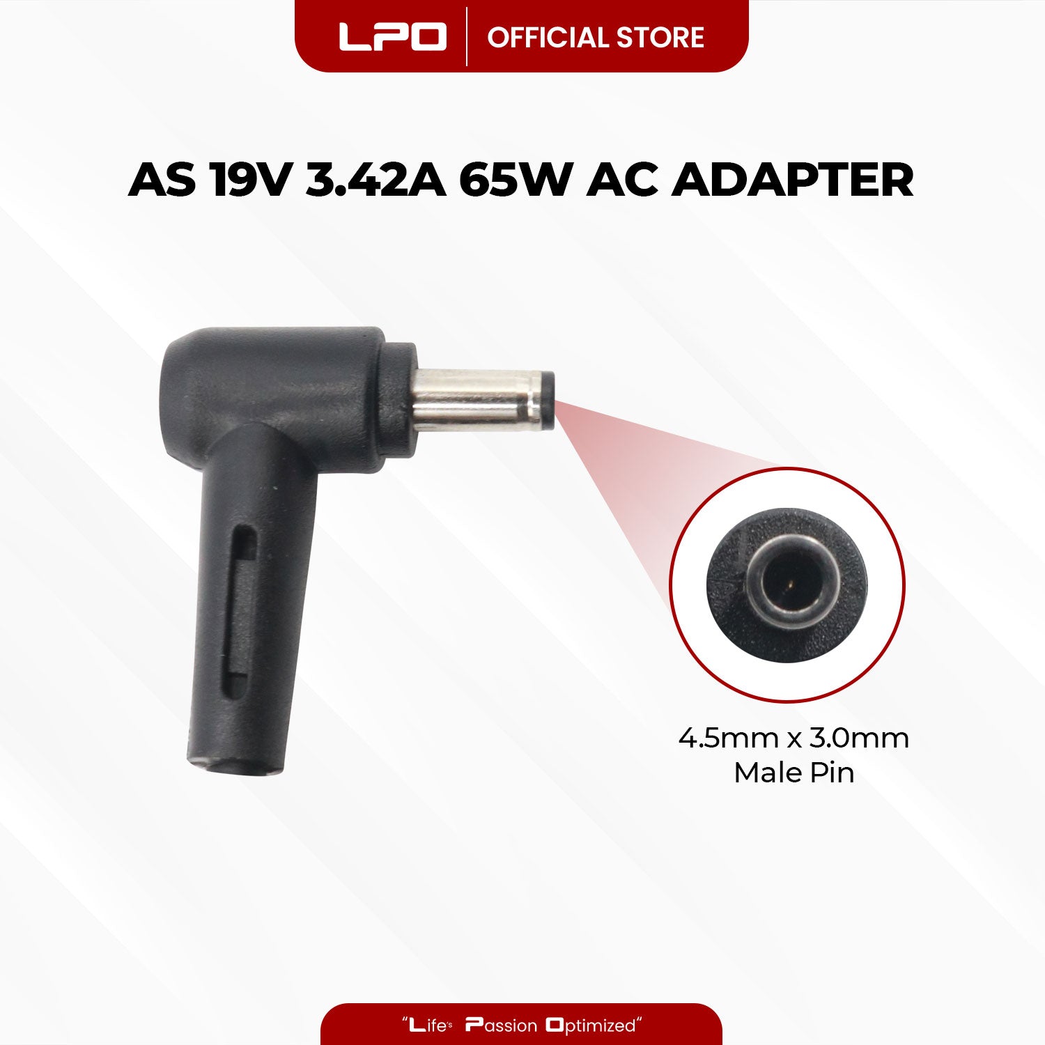Laptop Charger Asus 19V 3.42A 65W Male Pin 4.5mm x 3.0mm Compatible with Asus ZenBook Flip UX560