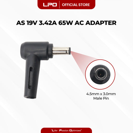 Laptop Charger Asus 19V 3.42A 65W Male Pin 4.5mm x 3.0mm Compatible with Asus ZenBook Flip UX560