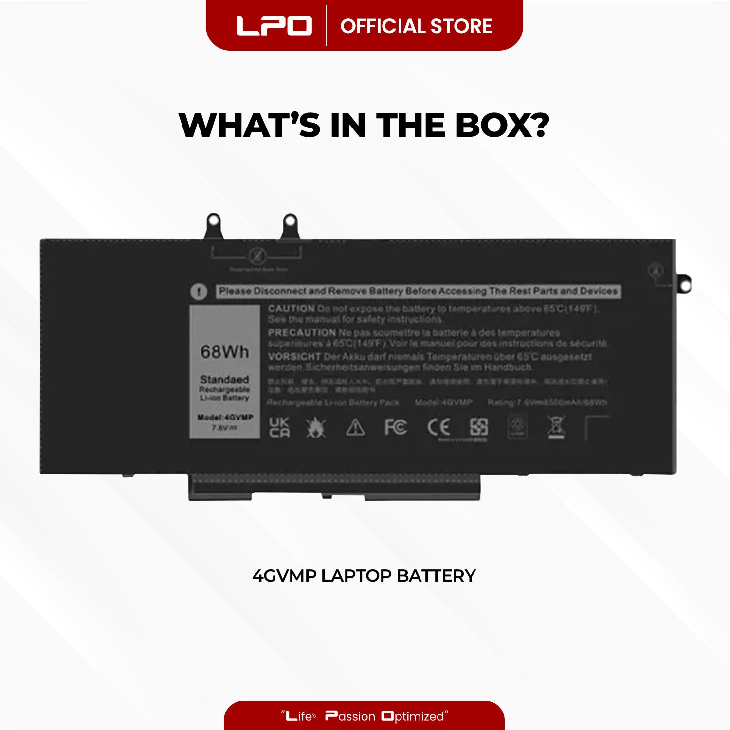 Laptop Battery 4GVMP Compatible with Dell Latitude 5400 5500 Precision 3540 Inspiron