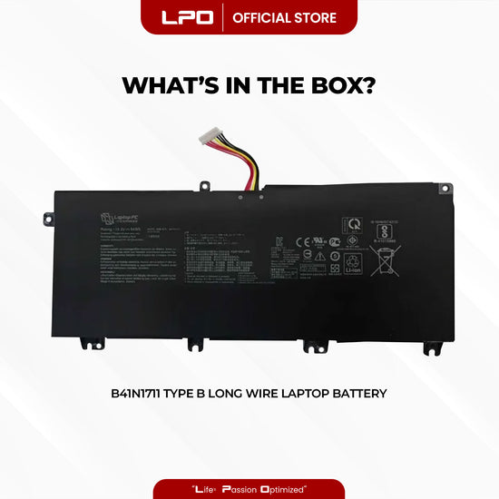 Laptop Battery B41N1711 TYPE B LONG WIRE Compatible with Asus TUF Gaming FX705DT-AU068T