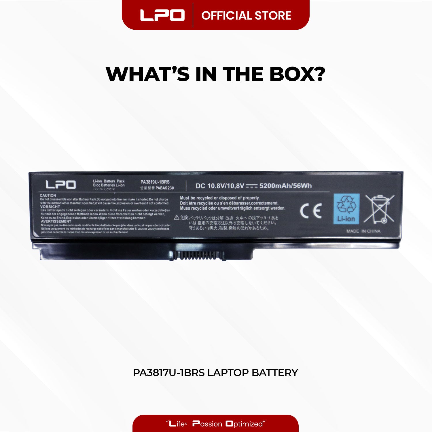 Laptop Battery PA3817U-1BRS Compatible with Toshiba PA3817U-1BRS s5210 l855d l875d - LPO Laptop PC-Outlet