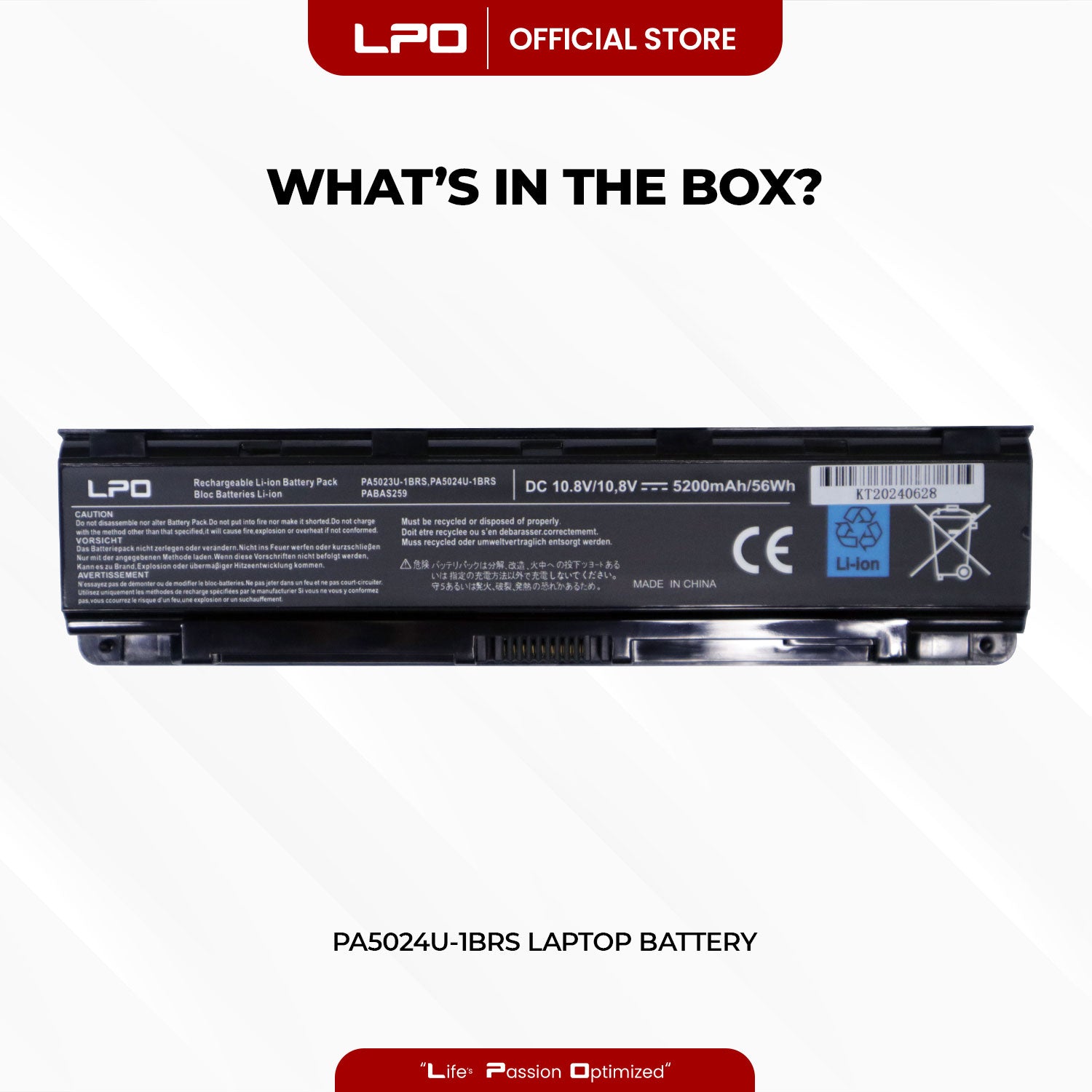 Laptop Battery PA5024U-1BRS Compatible with Toshiba Satellite C55 C55-A C55T C55DT C55D C855 C855D L855 L875 P855 P875 S855 S875 Series Battery PA5109U-1BRS PA5026U-1BRS PA5024U-1BRS PA5024U-1BRS - LPO Laptop PC-Outlet