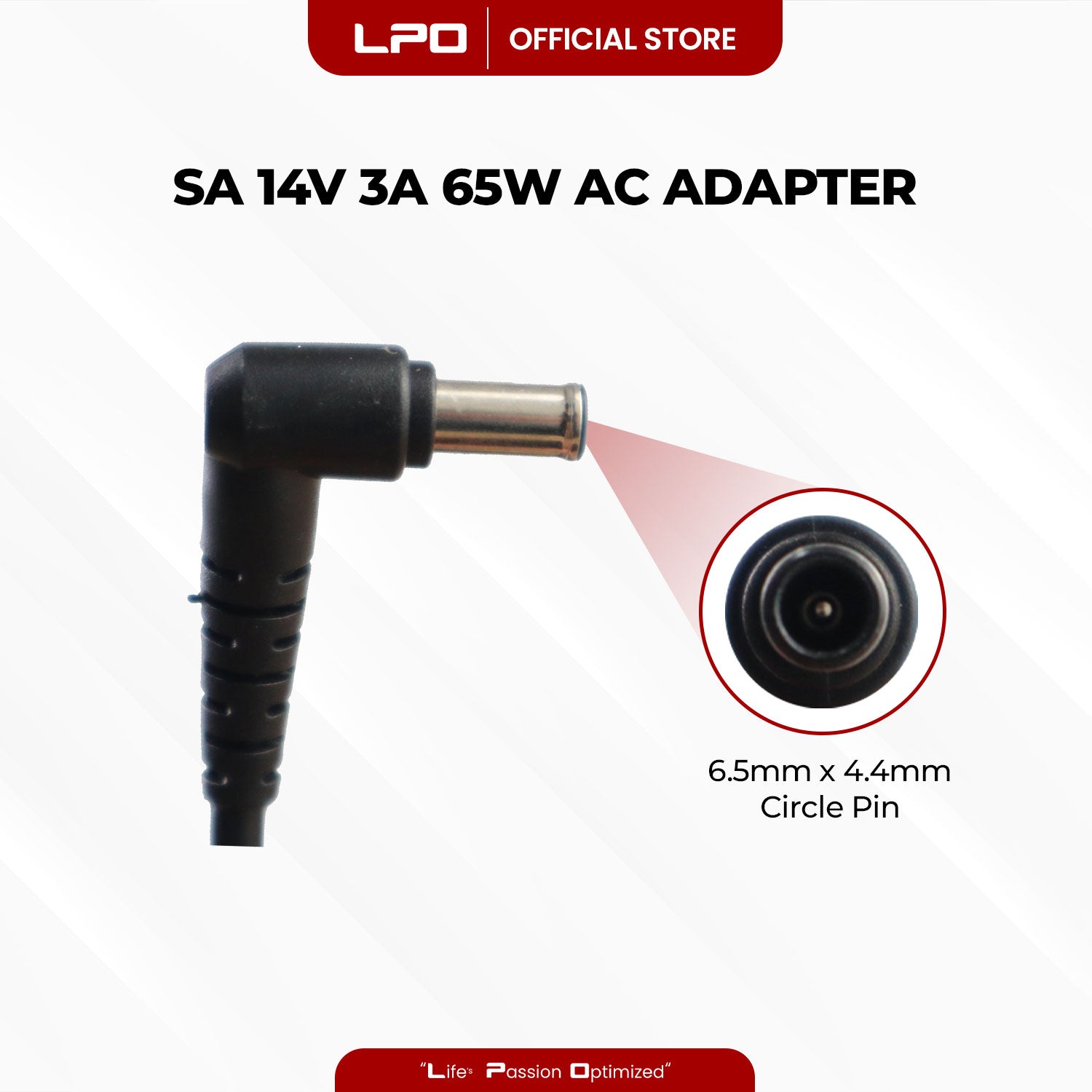 Laptop Charger Samsung 14V 3A 65W Circle Pin 6.5mm x 4.4mm Compatible with Samsung 1701FP series