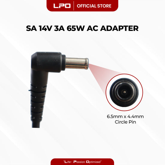 Laptop Charger Samsung 14V 3A 65W Circle Pin 6.5mm x 4.4mm Compatible with Samsung 1701FP series