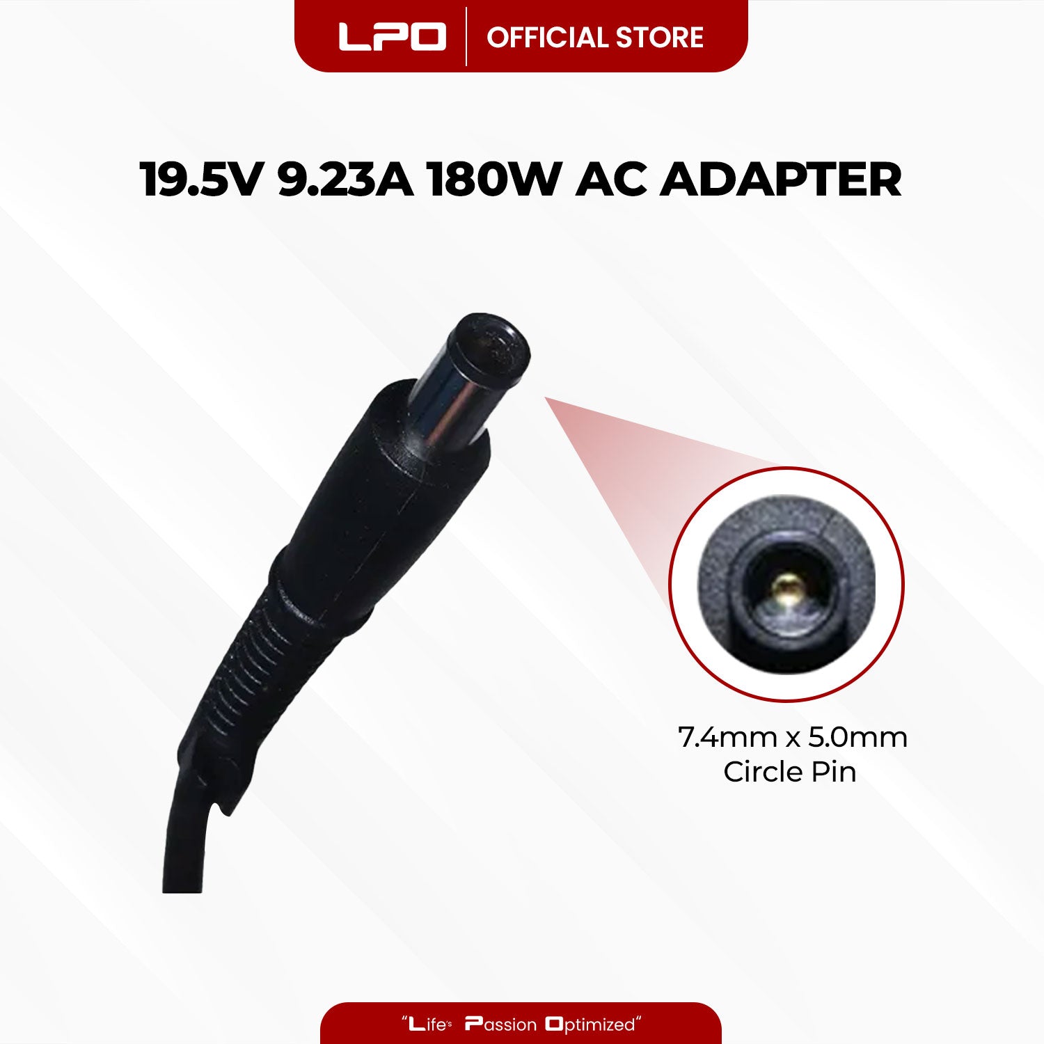Laptop Charger Acer 19.5V 9.23A 180W Circle Pin 7.4mm x 5.0mm Compatible with Acer Predator Helios 300 G3-571-77QK, G3-571 G3-572 PH317-51